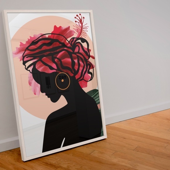 Modern Wall Art Print Tropical Girl Unframed - Picture 8 of 17